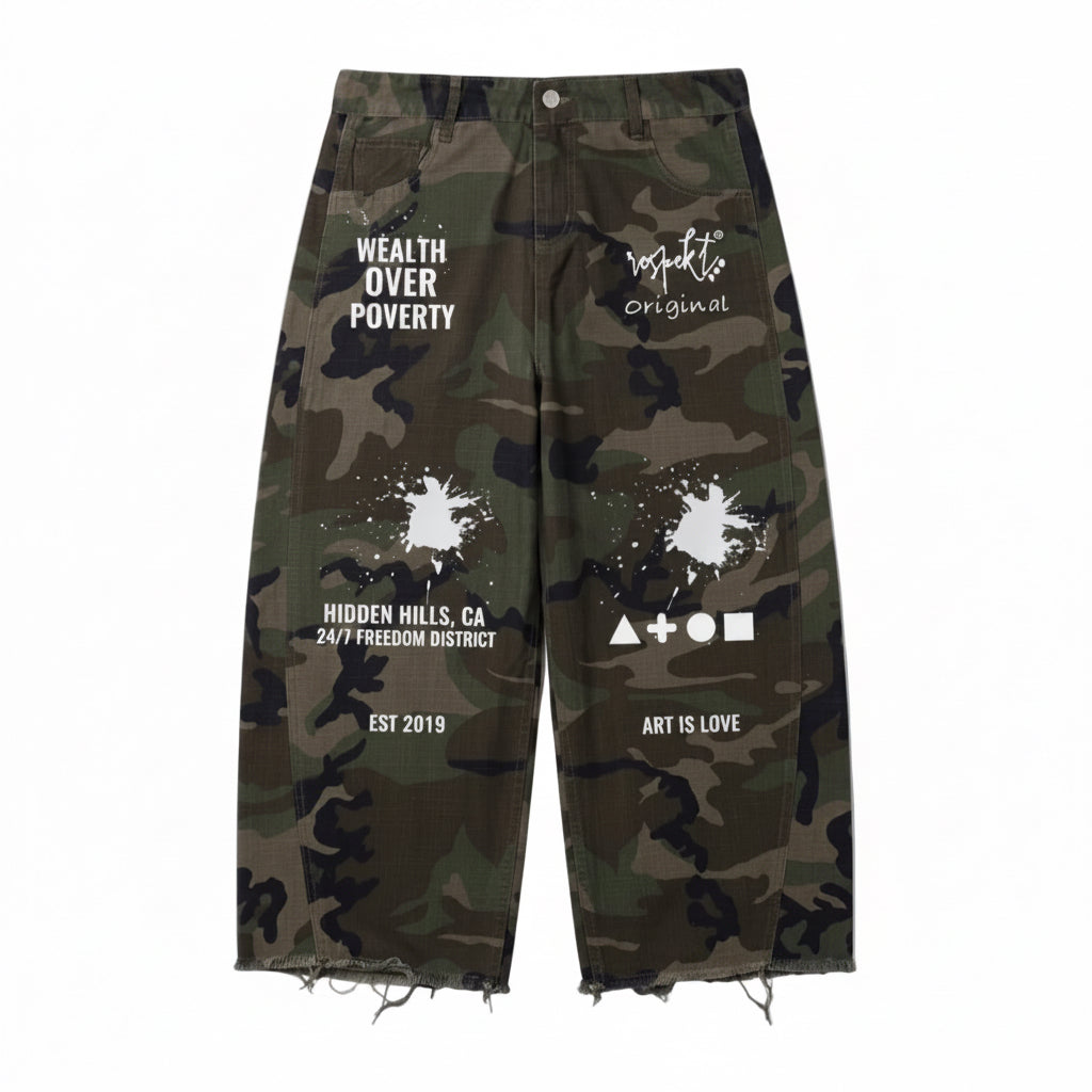 *COMING SOON 8/7/26* *PRE BUY* Freedom Is Love Camo Cut-Off Jort Shorts