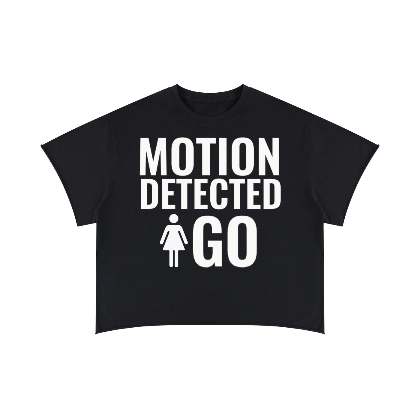Motion Detected Boxy Cut-Off S/S T-Shirt